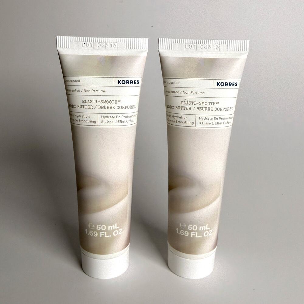 Korres Elasti Smooth Body Butter Unscented Moisturizer 1.69 oz 50ml Lot of 2